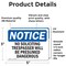 Signmission No Soliciting Trespassers Will Be Presumed OSHA Notice Sign, Vinyl Decal, 5in W x 3.5in L, 2PK OS-2PACK-NS-D-35-L-14839 - alternate 6
